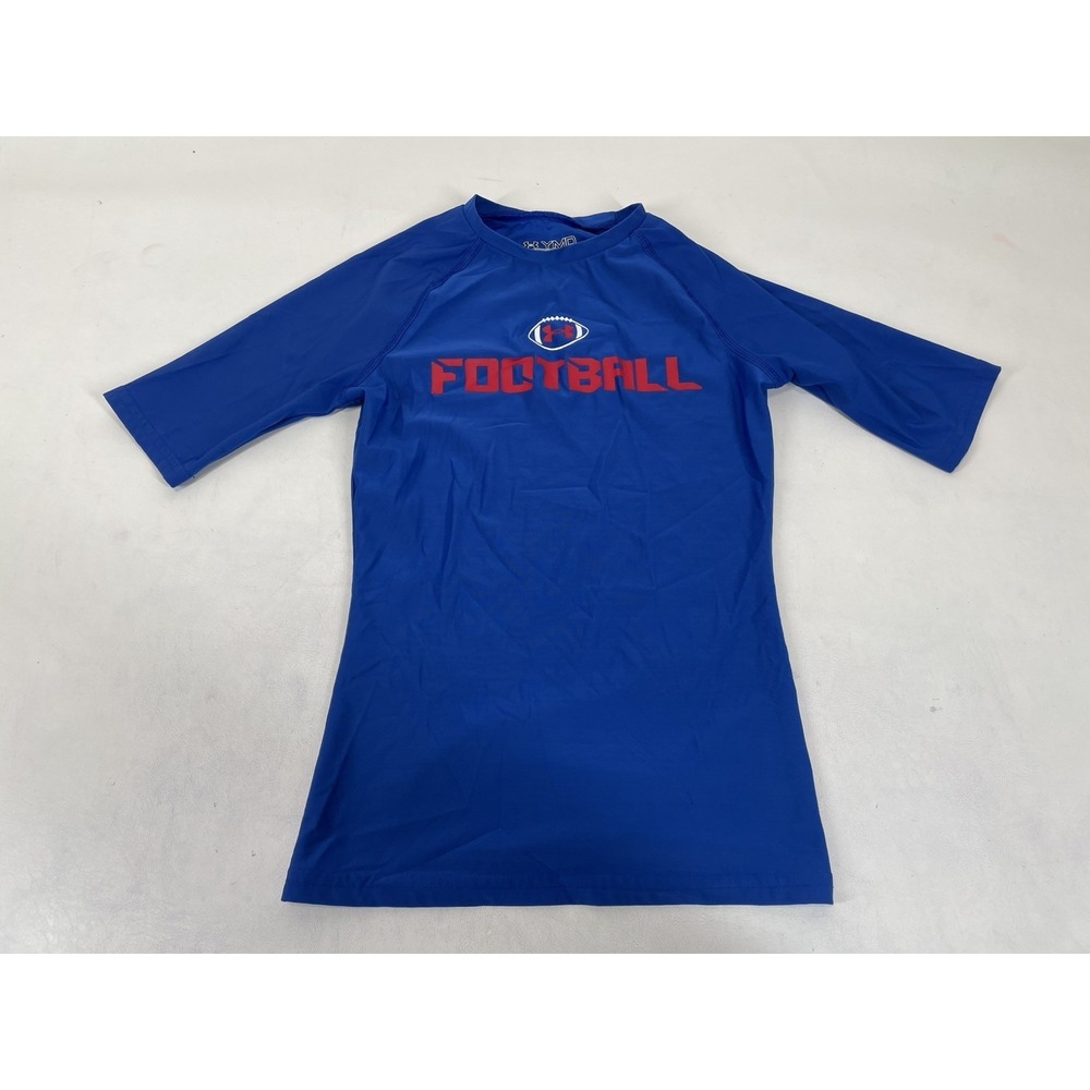 Under Armour Heatgear Fitted Football Sun Shirt Youth Size M Blue